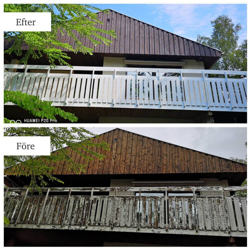 Bild 1 av referensprojekt Renovering av fasad och balkong - Billdal