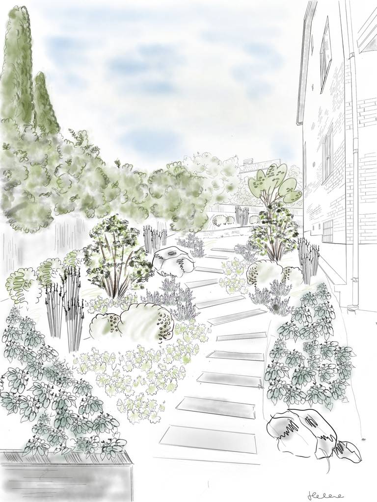 Bild 28 av referensprojekt Design, växtförslag, ritningar
