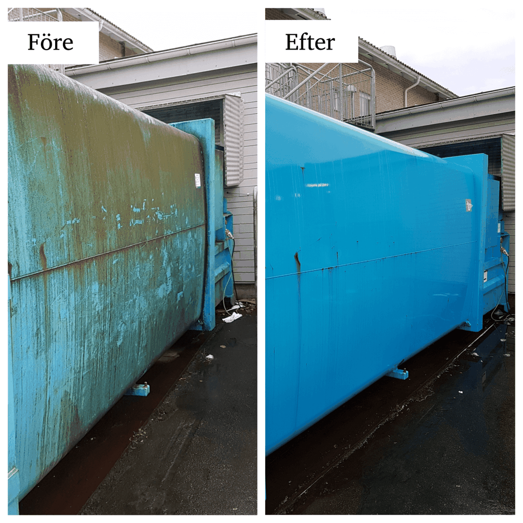 Bild 1 av referensprojekt Hetvattentvättning av container - Torslanda