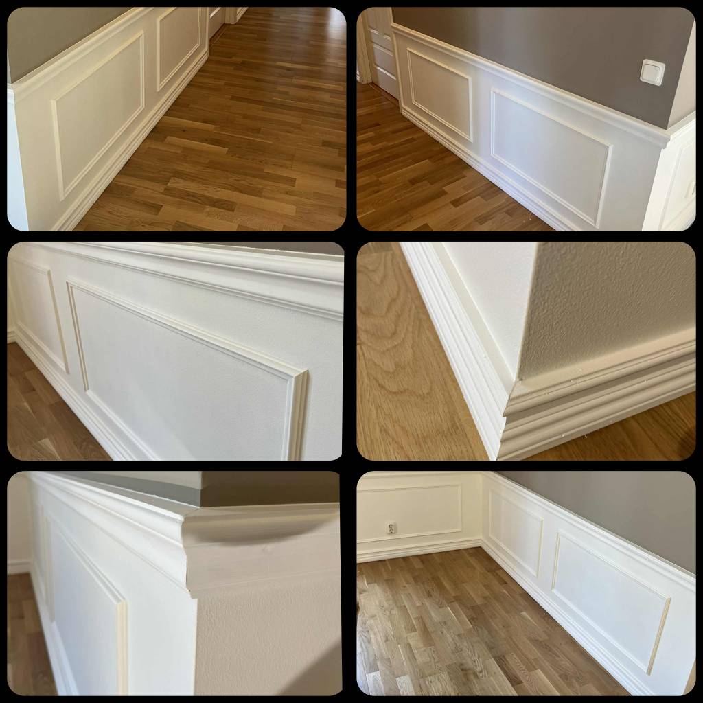 Bild 1 av referensprojekt Installation och målning av golvlister/dekorlister