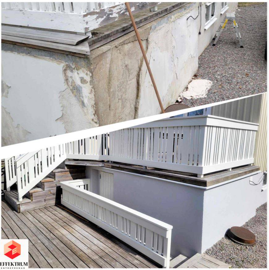 Bild 1 av referensprojekt Renovering av putsad husgrund