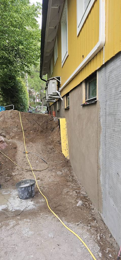 Bild 33 av referensprojekt Dränering, putsning och radonskydd.